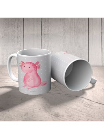 Mr. & Mrs. Panda Becher Axolotl Niedlich ohne Spruch in Grau Pastell