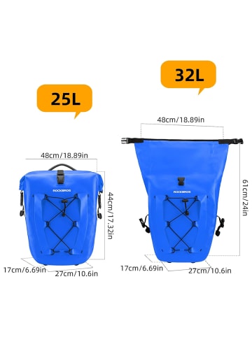 Rockbros 30140022004 Fahrradtasche 25-32L wasserdicht