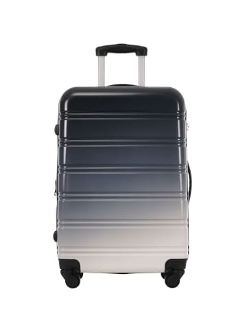 ABRIHOME Hartschalen Koffer mit Zahlen Schloss 47cm Erweiterung, Schwarz