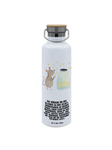 Mr. & Mrs. Panda Trinkflasche Maus Sterne mit Spruch in Weiß