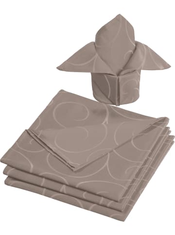 Erwin Müller Jacquard, Baumwollmischung Serviette 4er-Pack Oberhausen in taupe