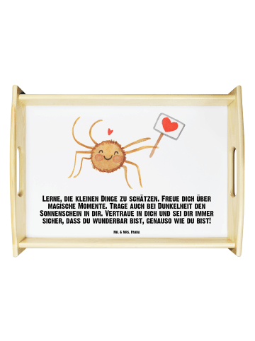 Mr. & Mrs. Panda Servier Tablett Spinne Agathe Motivation mit Sp... in Weiß