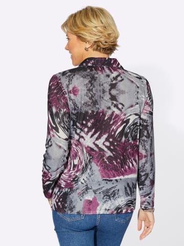 WITT WEIDEN Winter-Shirt in bordeaux-grau-bedruckt