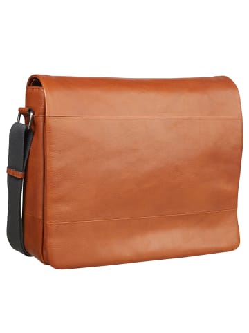 Leonhard Heyden Hamburg Messenger Leder 38 cm Laptopfach in cognac