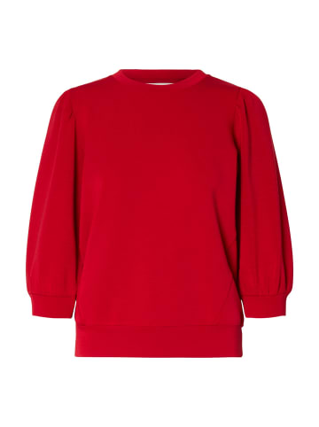 SELECTED FEMME Bluse locker geschnitten Rundhalsausschnitt in Rot