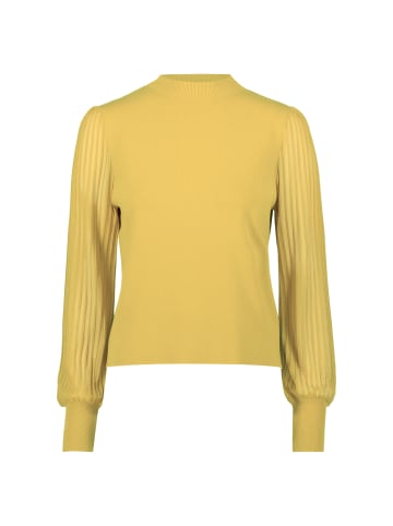 Zero  Strickpullover mit transparenten Ärmeln in Oil Yellow
