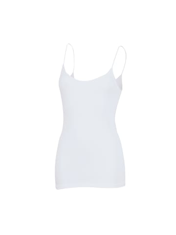 Erwin Müller Feinripp Unterhemd mit Spaghettiträgern in weiß