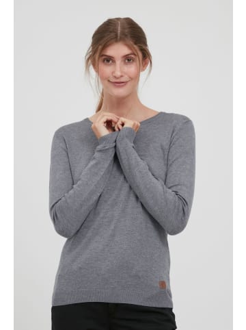 Oxmo Strickpullover OXEdda 21300565-ME gemütlicher Basic Feinstrickpullover in Grau