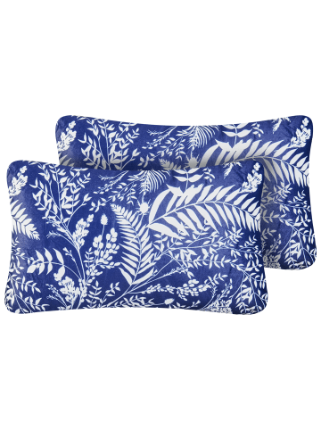 Beliani 2er-Set Gartenkissen GLIMMER in Blau/Weiß