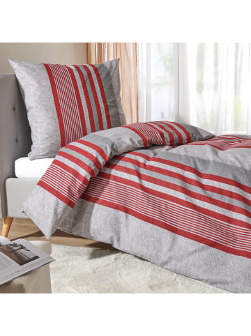 Traumschlaf Bettwäsche Mountain Stripe Berry in rot