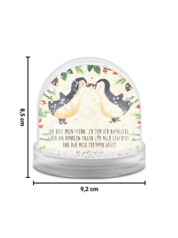 Mr. & Mrs. Panda Weihnachts Schneekugel Pinguin Liebe mit Spruch in Naturpapier