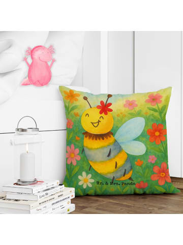 Mr. & Mrs. Panda kuschelkissen 40x40 Biene Blume Design ohne Spruch in Weiß
