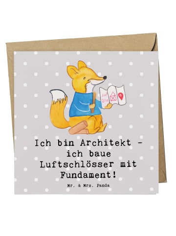 Mr. & Mrs. Panda Deluxe Karte Architekt Luftschlösser mit Spruch in Grau Pastell