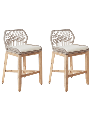 Beliani 2er-Set Barhocker TALAMONE in Braun/Beige