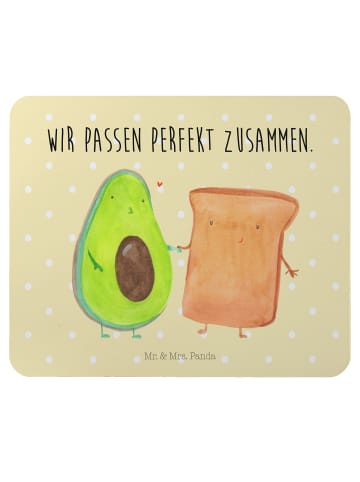 Mr. & Mrs. Panda Mauspad Avocado Toast mit Spruch in Gelb Pastell