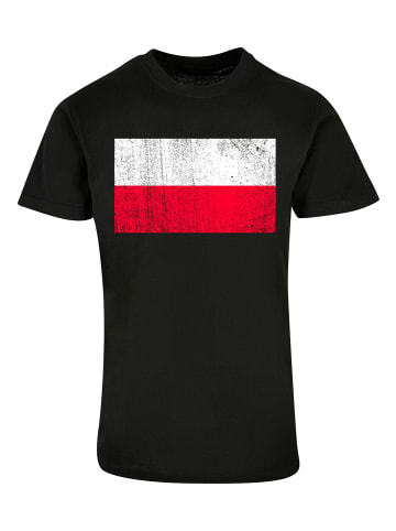 F4NT4STIC T-Shirt Polen Flagge Poland distressed in schwarz