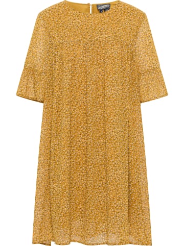 DreiMaster Damen Kleid in Dunkelgelb Mehrfarbig