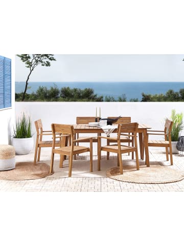 Beliani 7-tlg Gartentisch Set FORNELLI in Braun