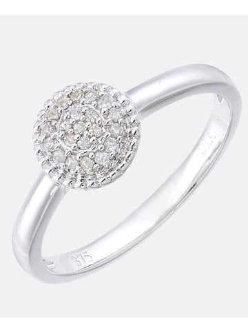 Diamant L'éternel Cluster-Ring aus 375 Weißgold mit 0.1 Karat Diamant mit Perle