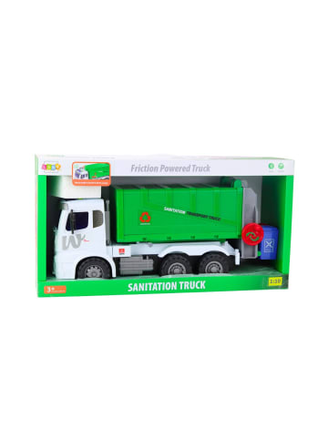 Wisam® Großer Müllwagen, Hebefunktion, 2 Mülltonnen, Lichter