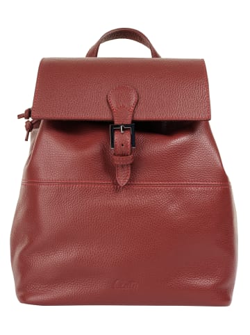 Cluty Rucksack echt Leder in papaya