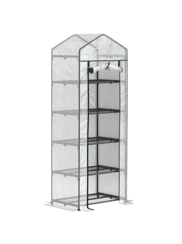 Outsunny Gewächshaus 69L x 49B x 193H cm Weiß