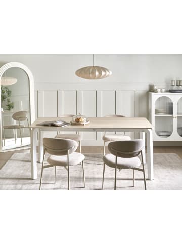 Beliani Esszimmertisch FELETTO in Beige/Weiß - (W) 90 x (H) 76 x (L) 180 cm