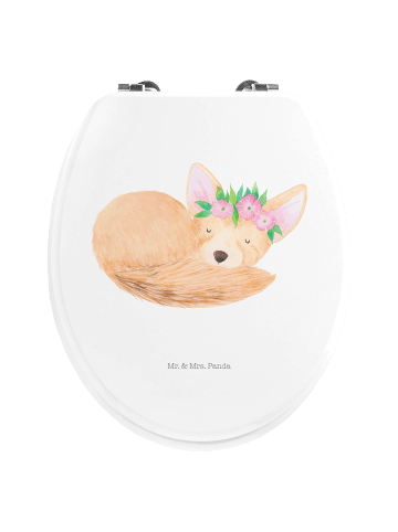 Mr. & Mrs. Panda Toilettendeckel Wüstenfuchs Blumen ohne Spruch in Weiß