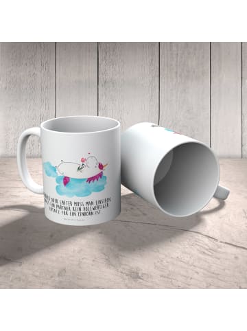Mr. & Mrs. Panda Kindertasse Einhorn Verliebt mit Spruch in Weiß