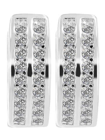 Adeliás Damen Ohrringe – Klappcreole aus 925 Silber in silber