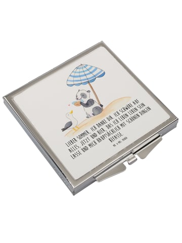 Mr. & Mrs. Panda Quadratischer Spiegel Lieber Sommer mit Spruch in Weiß