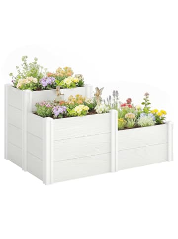 Outsunny Hochbeet in Weiß 120L x 80B x 64H cm
