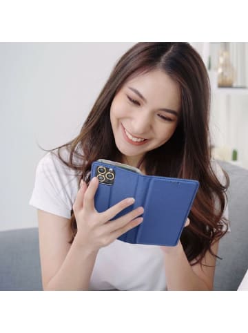 COFI 1453 Smart Case Handyhülle Buchtasche mit Magnetverschluss kompatibel mit i in Blau