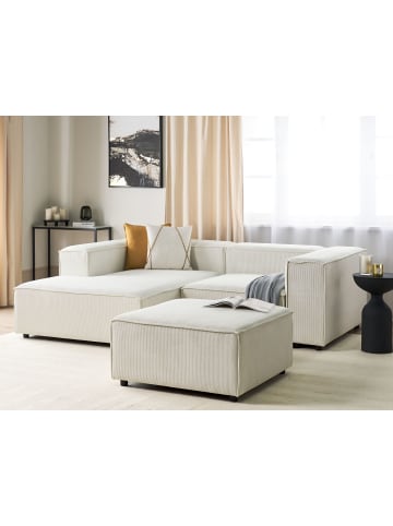 Beliani 3-tlg Modulsofa ARDAL in Weiß/Schwarz