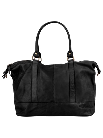 Samantha Look Reisetasche echt Leder in schwarz