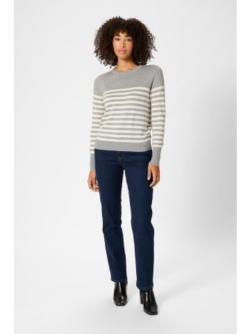 Kaffe Strickpullover KAlizza Regular fit in Grey Melange/Turtledove stripe