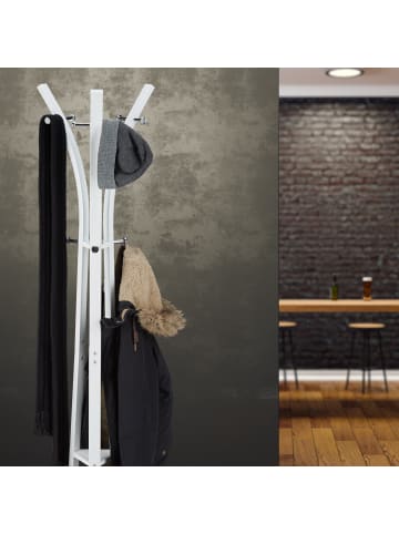 relaxdays Garderobenständer in Weiß - (B)55 x (H)175 x (T)55 cm
