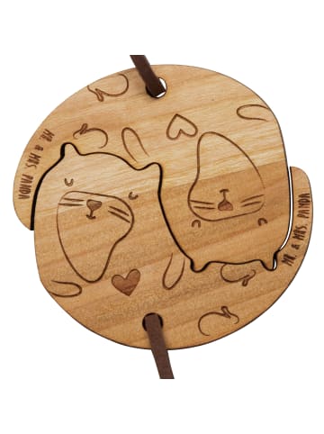 Mr. & Mrs. Panda Schlüsselanhänger Paare Otter Kreis ohne Spruch in Braun