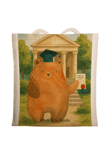 Mr. & Mrs. Panda Tote Bag Bär Prüfung Design ohne Spruch in Weiß