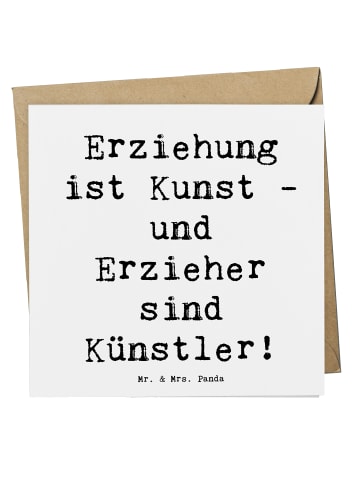 Mr. & Mrs. Panda Deluxe Karte Spruch Erzieher Künstler mit Spruch in Weiß