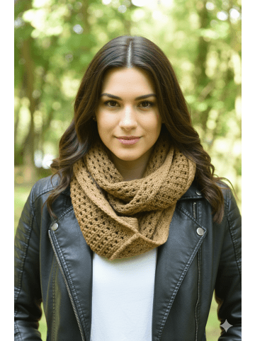 styleBREAKER Strick Loop Schal in Cognac