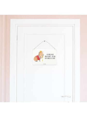 Mr. & Mrs. Panda Schild Capybara König mit Spruch in Weiß