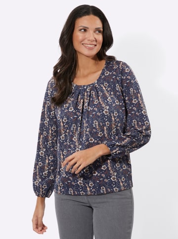 Sieh an! Langarmshirt in marine-champagner-bedruckt