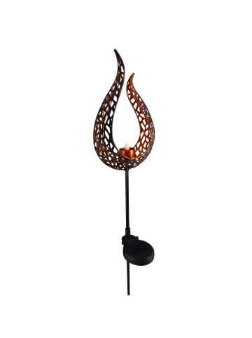näve LED Solarleuchte "FLAMME" in braun - (L)15.8 cm x (B)6 cm x (H)90 cm