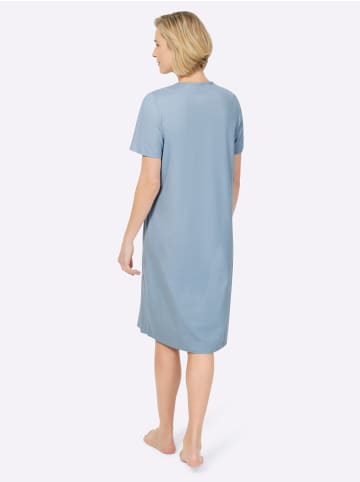 Ascafa Kurzarm-Nachthemden in hellblau + hellblau-bedruckt