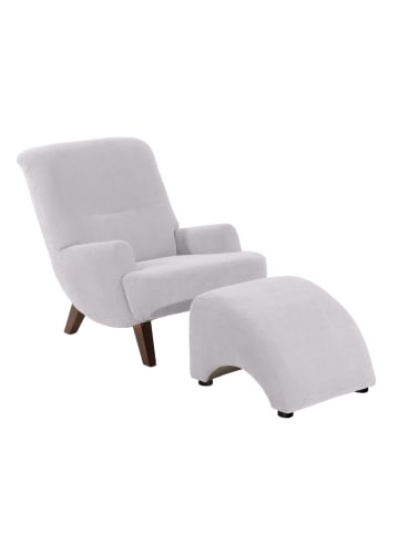58 aufm Kessel Sessel Kajsa 71x80x101 Bezug Veloursstoff Buche nussbaum/silber