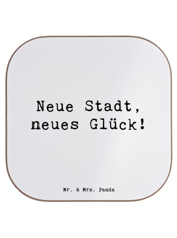 Mr. & Mrs. Panda Tischuntersetzer Spruch Umzug neue Stadt mit Sp... in Weiß