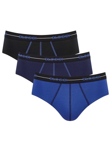 Sloggi Slip 3er Pack in Schwarz/Blau