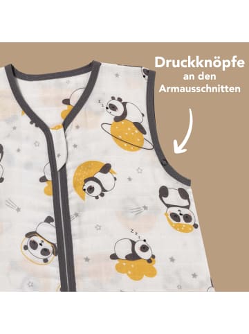 Schlummersack Musselin Schlafsack mit Füßen, 0.5 TOG in Gold