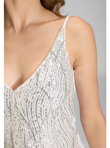SWING Pailletten-Top in silber beige - 0001